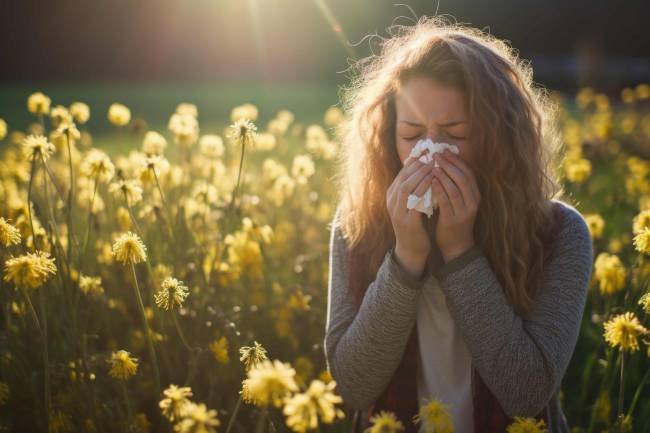 Mujer con alergia